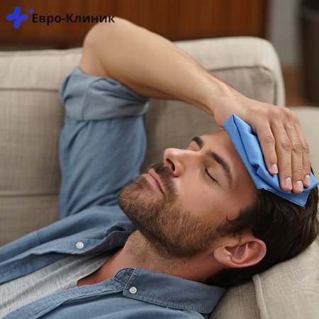 Мужчина лежит на дивание